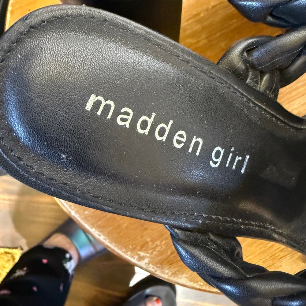 Madden Girl Dixcy Double Braided Strap Heeled Sandals Size 8.5 - Picture 9 of 10